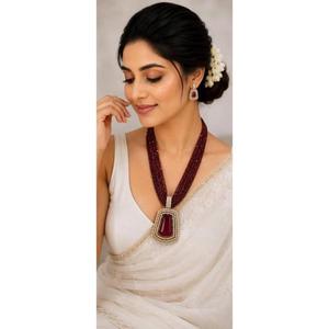 Charming Premium Quality Antique Gold Plated Brass <b>Pearl</b> Pendant Necklace Beads Women Trendy Wedding Wear <b>Jewelry</b> <b>Set</b> for - Product Image 3
