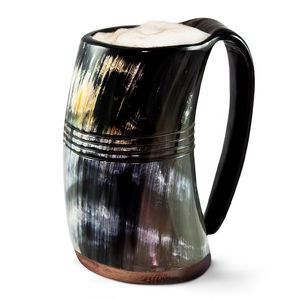Jarra Vikinga Personalizada con Logotipo Personalizado |   Jarra de cuerno de buey pulido hecha a mano |   Regalo Único para Padrinos de Boda y Personalizado para Empresas - Product Image 2