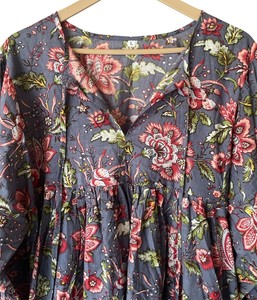 Robe longue 100 % coton pour femme, la plus vendue, faite à la main, style bohème décontracté, imprimé floral, douce, pour l'été et la plage, naturelle et ample - Product Image 4