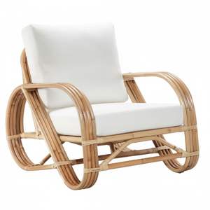 Chaise en rotin tressée à la main, chaise de salle à manger naturelle, structure en bois durable, meubles d'intérieur et d'extérieur pour la maison, le restaurant, le café, l'hôtel - Product Image 1