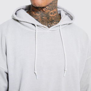 Sweat à capuche oversize en coton éponge de haute qualité, style streetwear, molleton épais, épaules tombantes, uni, personnalisable, pour hommes, grandes tailles - Product Image 6