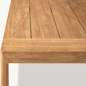 Mesa de comedor rectangular para exteriores de madera de teca - Diseño moderno, duradero, con acabado suave y resistente. - Product Image 4