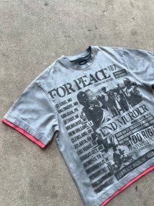 เสื้อยืดวินเทจผ้าฝ้ายเฟรนช์เทอร์รี่เนื้อนุ่มสองชั้น น้ำหนัก 340 กรัม พิมพ์ลายกราฟิก DTG คอกลม แขนสั้น สไตล์ดิสเทรส - Product Image 2