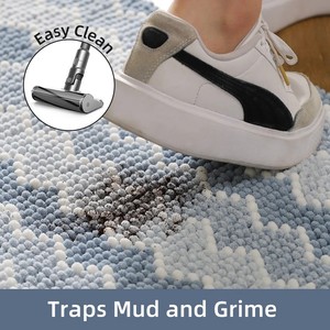 Tapis de bain moderne capitonné avec support antidérapant en caoutchouc robuste |   Tapis de sol de salle de bain en coton épais et doux à imprimé animal pour la maison et la douche - Product Image 3