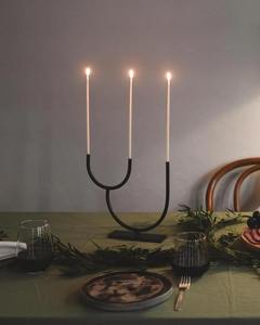 Elegant Metal <b>Black</b> <b>Candlestick</b> Wrought Iron Standing Type Metal Holder for Three Christmas Candles Other Candle Holders Candle - Product Image 6