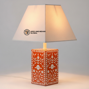 Lanterne de table en os incrusté sur mesure, motif floral traditionnel, éclairage décoratif d'intérieur haut de gamme avec personnalisation privée - Product Image 1