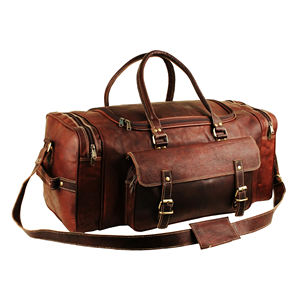 Sac de voyage en cuir de luxe pour hommes et femmes, design prêt à l'emploi avec intérieur spacieux, fermetures éclair robustes et sangle réglable - Product Image 3