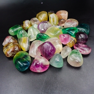 Pierres roulées en fluorite naturelle multicolore, cristal de guérison en fluorite arc-en-ciel pour la méditation Reiki, décoration énergétique, vente en gros - Product Image 5