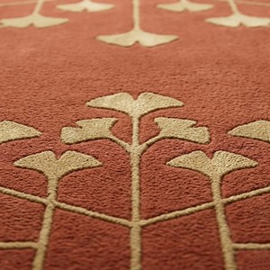 Alfombra de Lana Hecha a Mano con Diseño Floral de Terracota, Estilo Vintage, para Sala de Estar o Dormitorio, Decorativa - Product Image 3