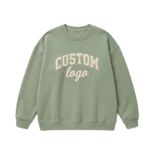Manufacturer Heavyweight Crew Neck Jumper Custom Private Label Solid Color Embroidery Casual Fabric Pullover Top Women's Hoodies - Product Image 3