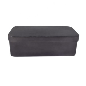 Caja Rectangular de Metal de hierro de diseño moderno con tapa acabado de níquel negro mate hecho a mano personalizado - Product Image 1
