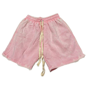 กางเกงขาสั้นผู้ชายไซส์ใหญ่ ทรงฮีวีเวท สีซีดสไตล์วินเทจ ลุคสตรีทแวร์ สำหรับวิ่งจ๊อกกิ้ง ลุคดิสเทรส ล้างสีแบบแอซิดวอช - Product Image 4