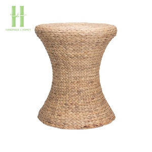 Mesa de centro de mimbre de jacinto de agua tejido a mano Natural de diseño moderno de alta calidad muebles de sala de estar hechos a mano personalizados - Product Image 1