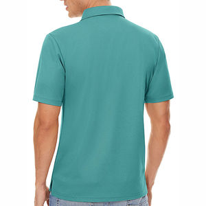 <b>Men's</b> Solid <b>Green</b> Short Sleeve <b>Polo</b> <b>Shirt</b> Casual Pique Knitted Breathable Cotton Regular Fit - Product Image 6