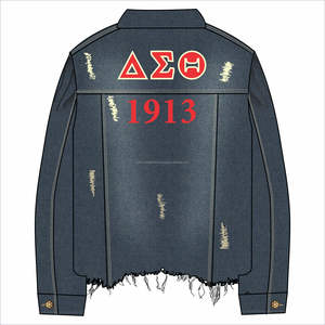 Veste en jean déchirée Delta Sigma Theta - Product Image 2