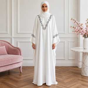 Nueva Abaya de Poliéster con Bordado y Cuentas, Estilo Kaftán Elegante, Largo hasta el Suelo, Holgada y Abierta, para Mujeres Musulmanas - Product Image 1