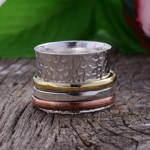 <b>Spinner</b> Band <b>Ring</b> 925 Sterling Silver Handmade Anxiety Relief <b>Ring</b> Jewelry - Product Image 1