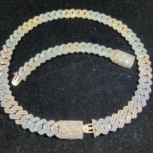 20mm Rose Gold Men’s Silver Diamond <b>Iced</b> <b>Out</b> 925 Diamond Cuban Link Moissanite <b>Chains</b> with VVS Clarity from Indian Supplier. - Product Image 3