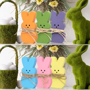 Set di 6 Decorazioni Pasquali per Casa, Segnaposto in Legno a Forma di Coniglio, Decorazioni per Mensola, Tavolo e Scaffale, Decorazioni Primaverili - Product Image 4