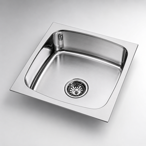 Évier de cuisine en acier inoxydable 304 à cuve unique, à encastrer, carré, poli, design moderne, facile à nettoyer - Product Image 3
