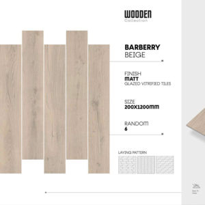 กระเบื้องพอร์ซเลนผิวด้านขนาด 20x120 ซม. ออกแบบมาเพื่อให้พื้นผิวเรียบเนียน ให้ความรู้สึกนุ่มนวล และทนทานสำหรับการใช้งานภายใน - Product Image 1