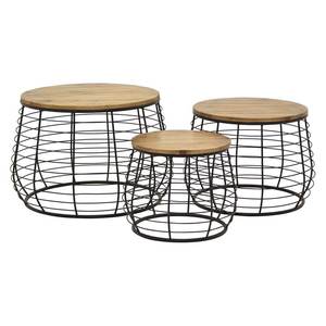 Luxury <b>Minimal</b> Metal Nesting Table Set with Textured Finish for High-End Living Room Styling - Product Image 5