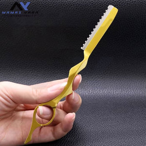 มีดโกนตัดผมแบบมืออาชีพ ปรับแต่งได้ ตัวเครื่องสแตนเลสสีทองทั้งชิ้น คมกริบ สำหรับช่างตัดผม ใช้ในร้านเสริมสวย - Product Image 4