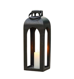 Lanterne décorative en métal nickel poli et verre, style actuel, avec poignée en corde de jute et accents décoratifs, pour la décoration intérieure, au prix le plus bas. - Product Image 3