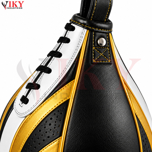 Venta al por Mayor de Balones de Entrenamiento de Boxeo de Primera Calidad, Cosidos a Mano, con Acabado de Lujo en Negro, Blanco y Dorado, Marca Privada OEM, Multipanel - Product Image 5