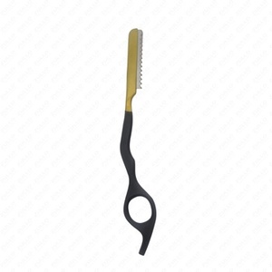 Navaja de Peluquería Profesional de Acero Inoxidable Negra y Dorada de Alta Calidad OEM al por Mayor para Adelgazar el Cabello - Product Image 5