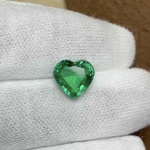 High Quality Heart Cut Green Emerald Lab Grown Loose Gemstone Zambian Colombian for Ring Pendant - Product Image 2