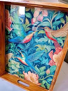 Plateau imprimé en bois pour console d'entrée, rangement de clés, organisation de couloir domestique, utilisation comme plateau de service, vente en gros - Product Image 6