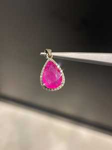 Pendentif Goutte de Rubis en Argent Sterling, Pierre de Naissance de Juillet, Bijoux pour Femme - Product Image 2