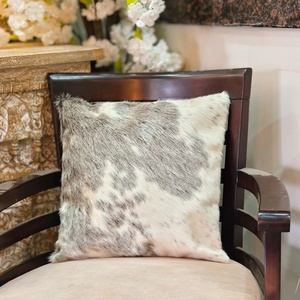 Funda de Almohada Decorativa de Piel Sintética, Cuadrada, con Puntos Blancos y Grises, Cojín Decorativo de Lujo - Product Image 2