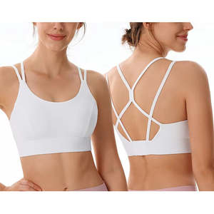 Custom Logo Crisscross Straps Backless Sport Sport <b>Top</b> <b>Cross</b> Beautiful Back Gym Bra Seamless Shockproof Yoga Bra for Women - Product Image 1