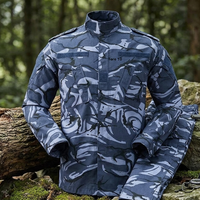 Ensemble uniforme de combat Ripstop pour homme : Chemise tactique BDU à manches longues et pantalon cargo multipoches, équipement de plein air pour la randonnée et la chasse
