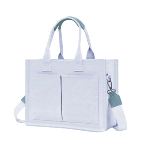 Canvas Handbag Elegant Structured Carryall with Spacious Compartments Durable Fabric Design for Work Travel Daily Use - Product Image 1
