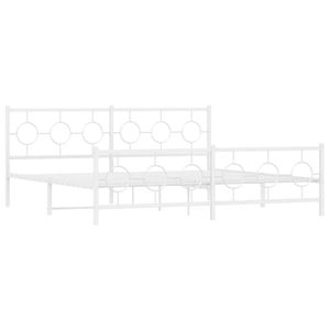 Cadre de lit double en acier durable, blanc, avec revêtement en poudre, lits en métal - Product Image 2