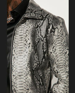 Chaqueta de Cuero de Moda Unisex Estilo Serpiente, de Alta Calidad, con Cuello Alto, Resistente al Viento, Transpirable, Diseño Personalizado para Invierno - Product Image 4