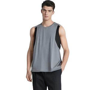 Débardeur pour homme, écologique, respirant, tricoté, séchage rapide, en spandex/coton, pour la gym, la musculation, le fitness, vêtements de sport personnalisés - Product Image 4