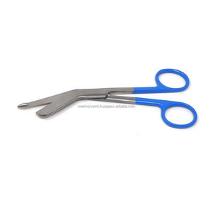 Tijeras de enfermera Lister de acero inoxidable alemán de primera calidad, 5.5 pulgadas, mango azul, juego de instrumentos con certificación CE ISO, ergonómicas - Product Image 4