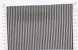 Tapis d'extérieur en coton rayé, rectangulaire, tissage plat, style méditerranéen, antidérapant, lavable, pour usage domestique - Product Image 4