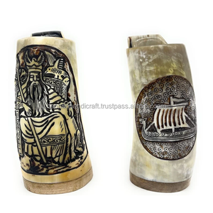 Nouveau design, prix de gros, matériau organique, artisanat naturel, style animal, tasse portable en corne de buffle polie pour boire - Product Image 4