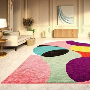 Tapis décoratif de luxe, tissé à la main, design abstrait pastel, tapis d'intérieur naturel, décoration de la maison, meilleur prix, tapis à motifs abstraits modernes - Product Image 2