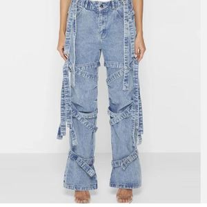 New Fashion Women's Eco-Friendly 100% Cotton Mid <b>Waist</b> Regular Fit Casual Custom Logo CargoWomen Casual <b>Cargo</b> Jeans Multi Pocket - Product Image 4