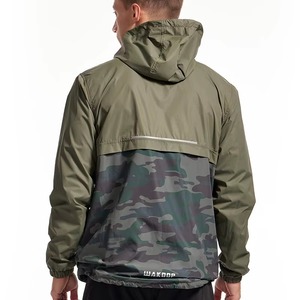 High Quality Premium Mesh Liner Coat with Custom Logo <b>Camo</b> Print Double Layer Waterproof Half Zip Windbreaker <b>Jacket</b> for <b>Men</b> - Product Image 2
