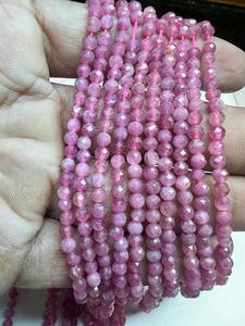 Cuentas Redondas Facetadas de Turmalina Rosa de 3.5mm con Certificado de Terceros, Listas para Enviar, para la Elaboración de Collares - Product Image 5