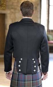 Chaqueta Prince Charlie de Tweed Marrón para Hombre con Epaulettes y Botones Plateados, Ropa Formal Escocesa de las Tierras Altas - Product Image 3