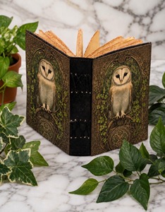 Carnet de notes personnalisé Craft Hackle Book Shadows, Grimoire Floral Moon, en cuir véritable, reliure cousue main, sans acide, 7x5 pouces - Product Image 6