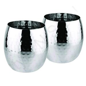 Vaso de Acero Inoxidable de Doble Pared con Diseño Martillado, Ecológico, Certificado LFGB, Estilo Clásico para Bares y Restaurantes - Product Image 1